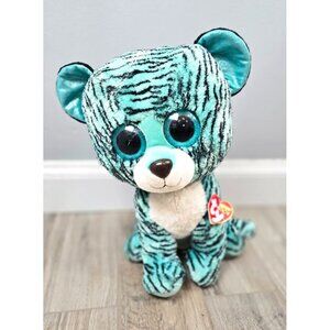 T.Y. Beanie Boos Tiger Teal Blue 18" Justice Collection Y2k 00s Retro Kidcore